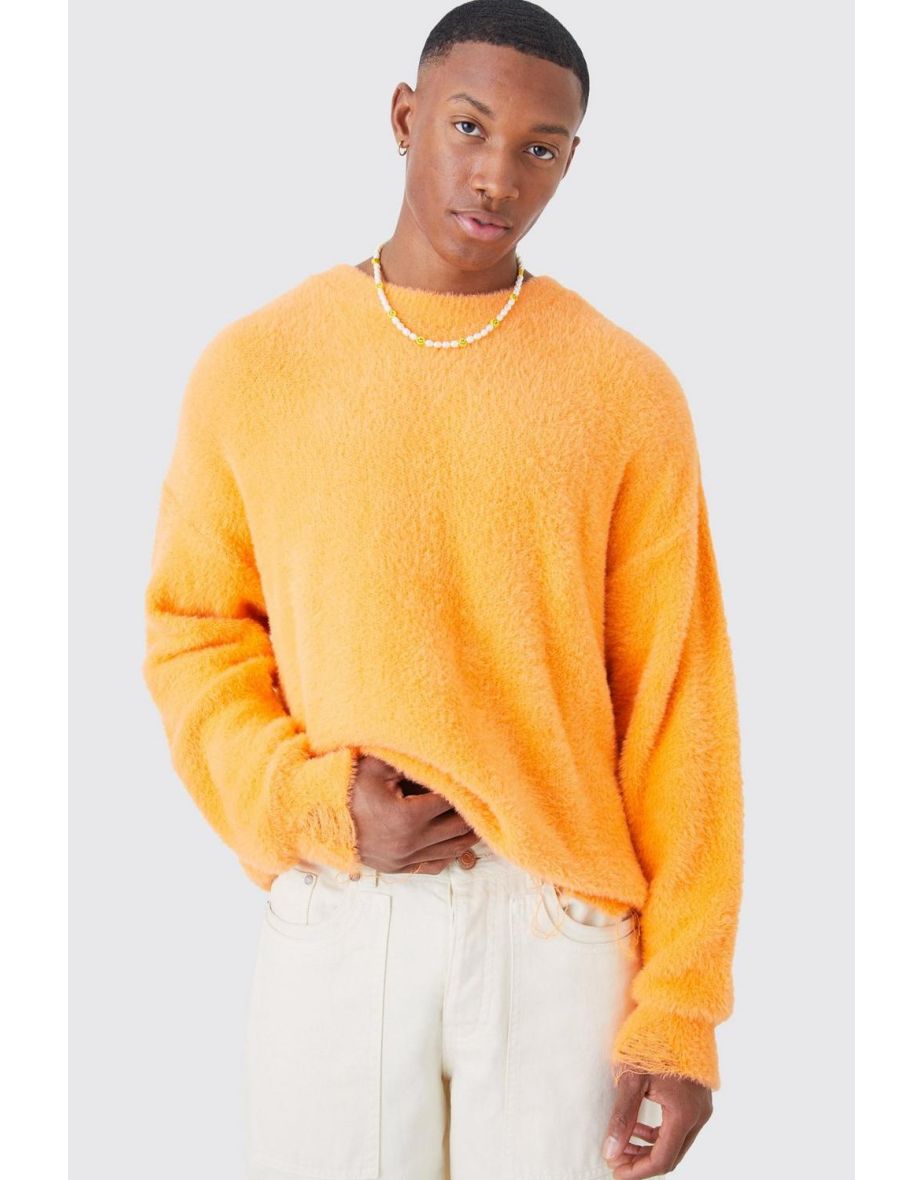 Orange on sale fluffy jumper