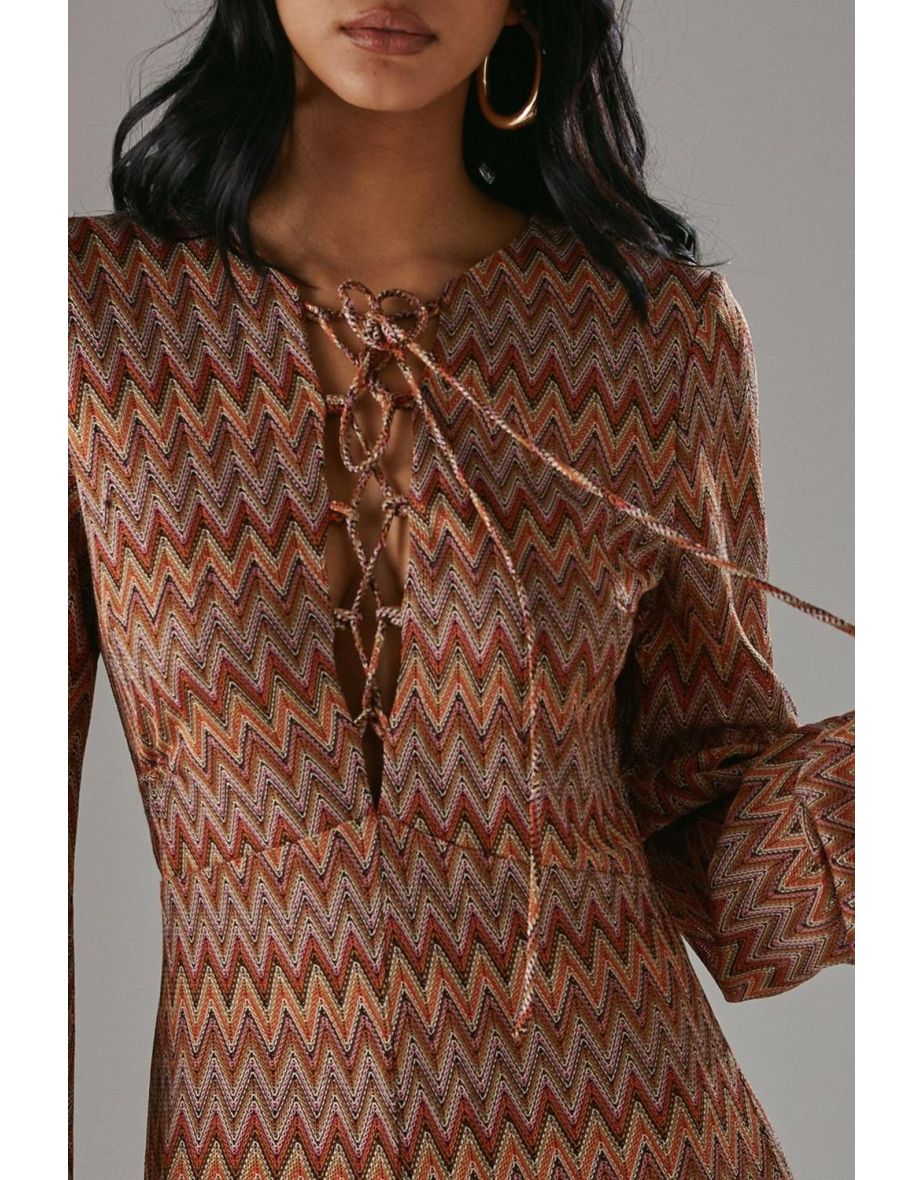 Crochet Lattice Front Retro Jumpsuit - 3