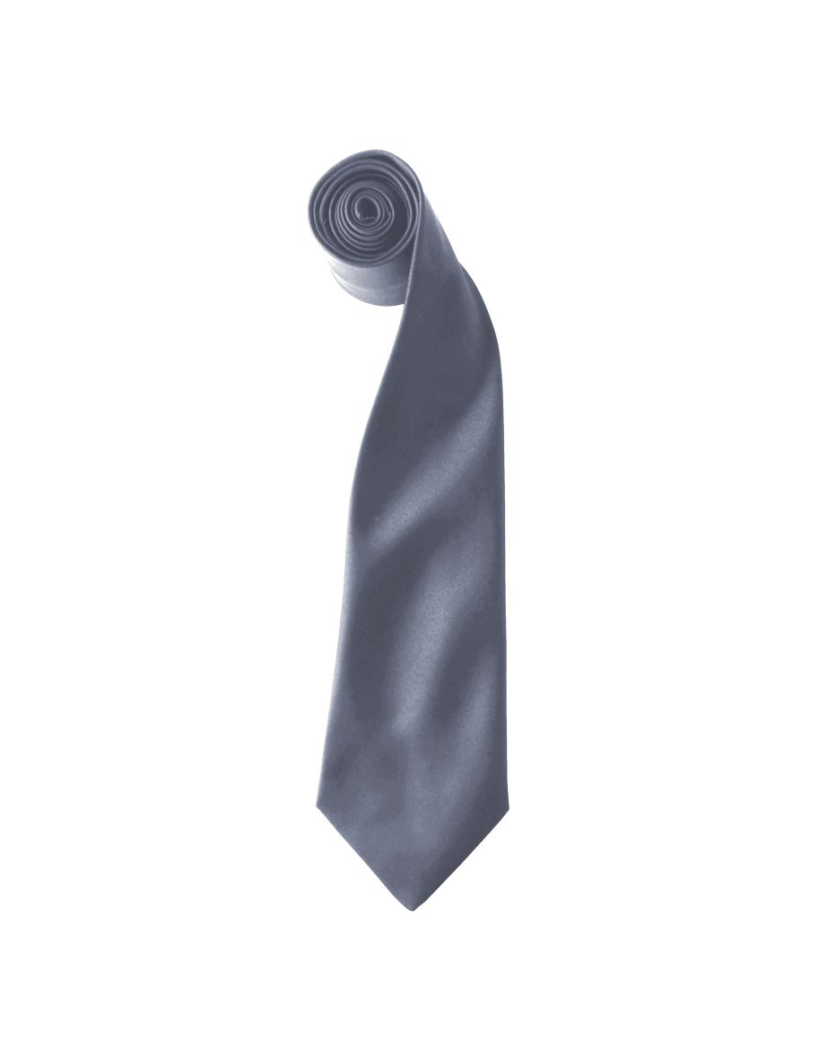 Premier Colours Mens Satin Clip Tie (Pack of 2) - Steel