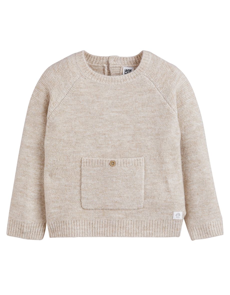 Brushed Knit Jumper/Sweater with Front Pocket