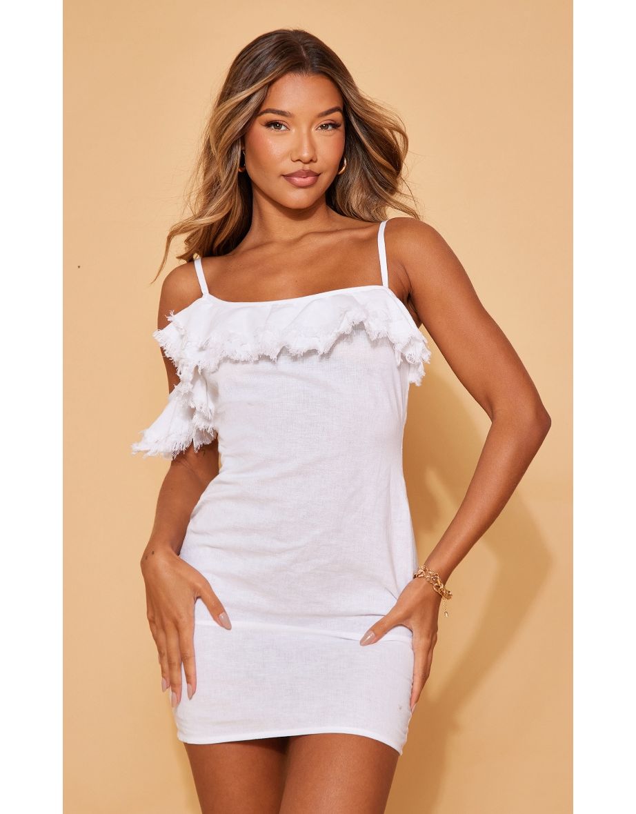 White strappy sales bodycon dress