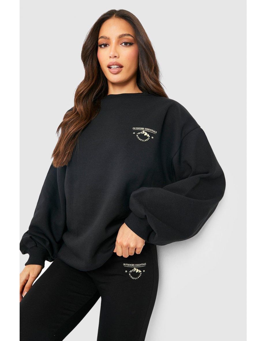 Tall Oversized Sweatshirt And Legging Set - black - 3