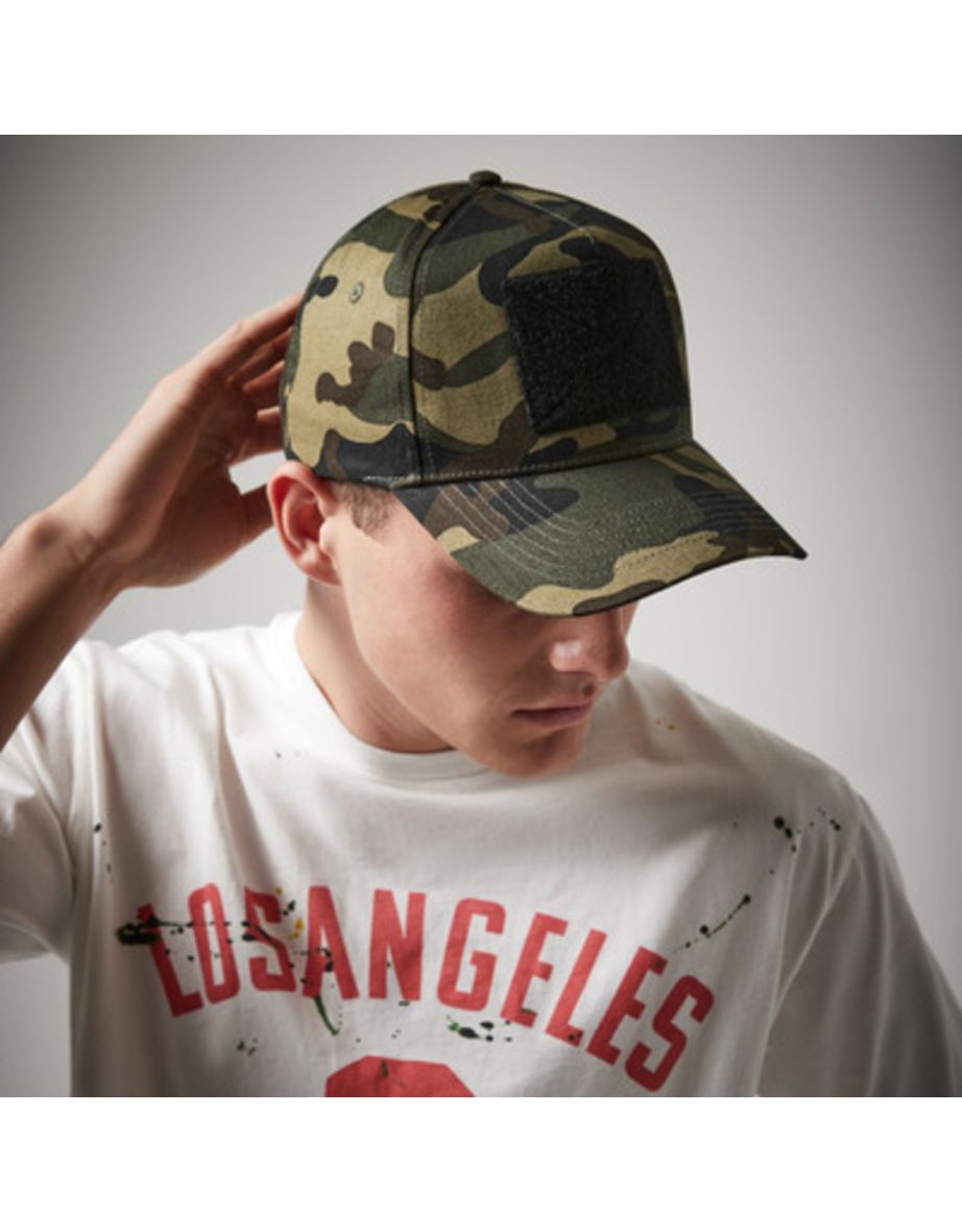 Beechfield 5 Panel Removable Patch Baseball Cap - Jungle Camo - 3