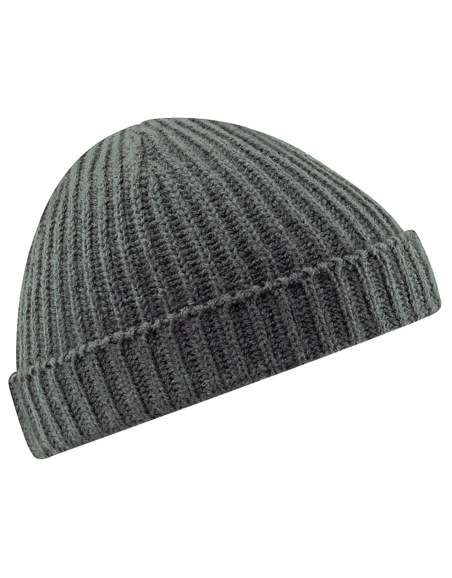 Beechfield Unisex Retro Trawler Winter Beanie Hat - Smoke Grey