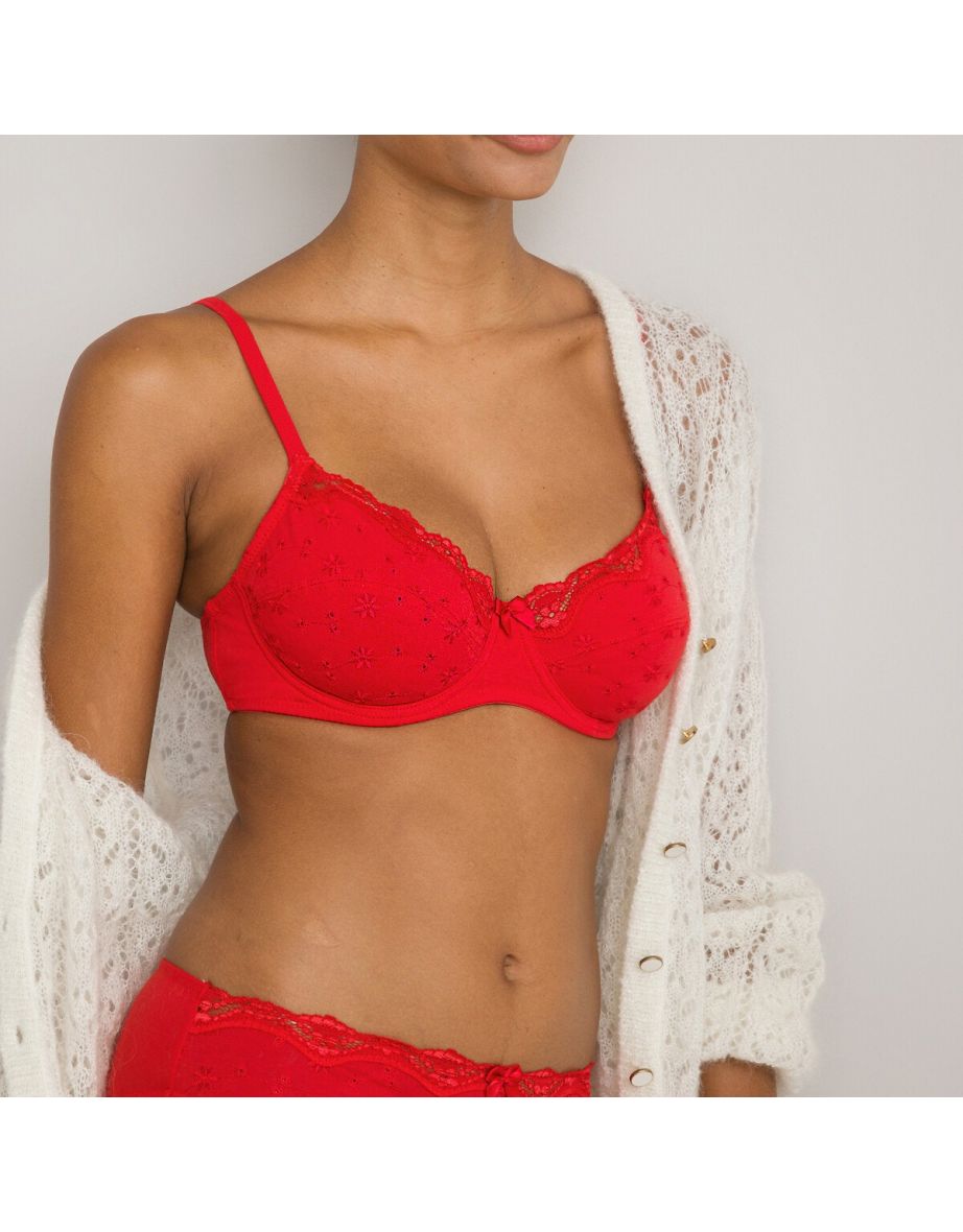 Cotton Full Cup Bra with Embroidery