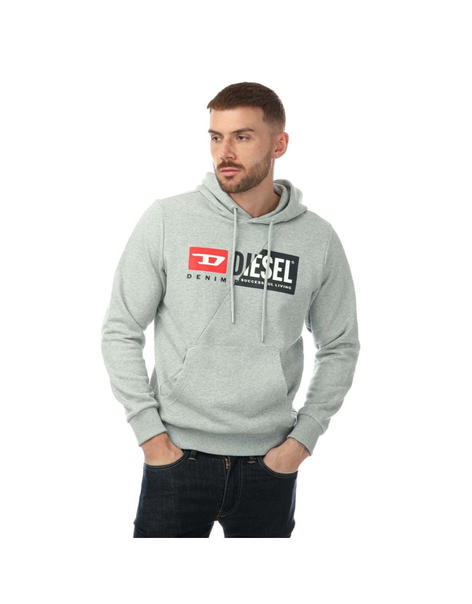 Men's Diesel S-Girk Cuty Felpa Hoodie in Grey