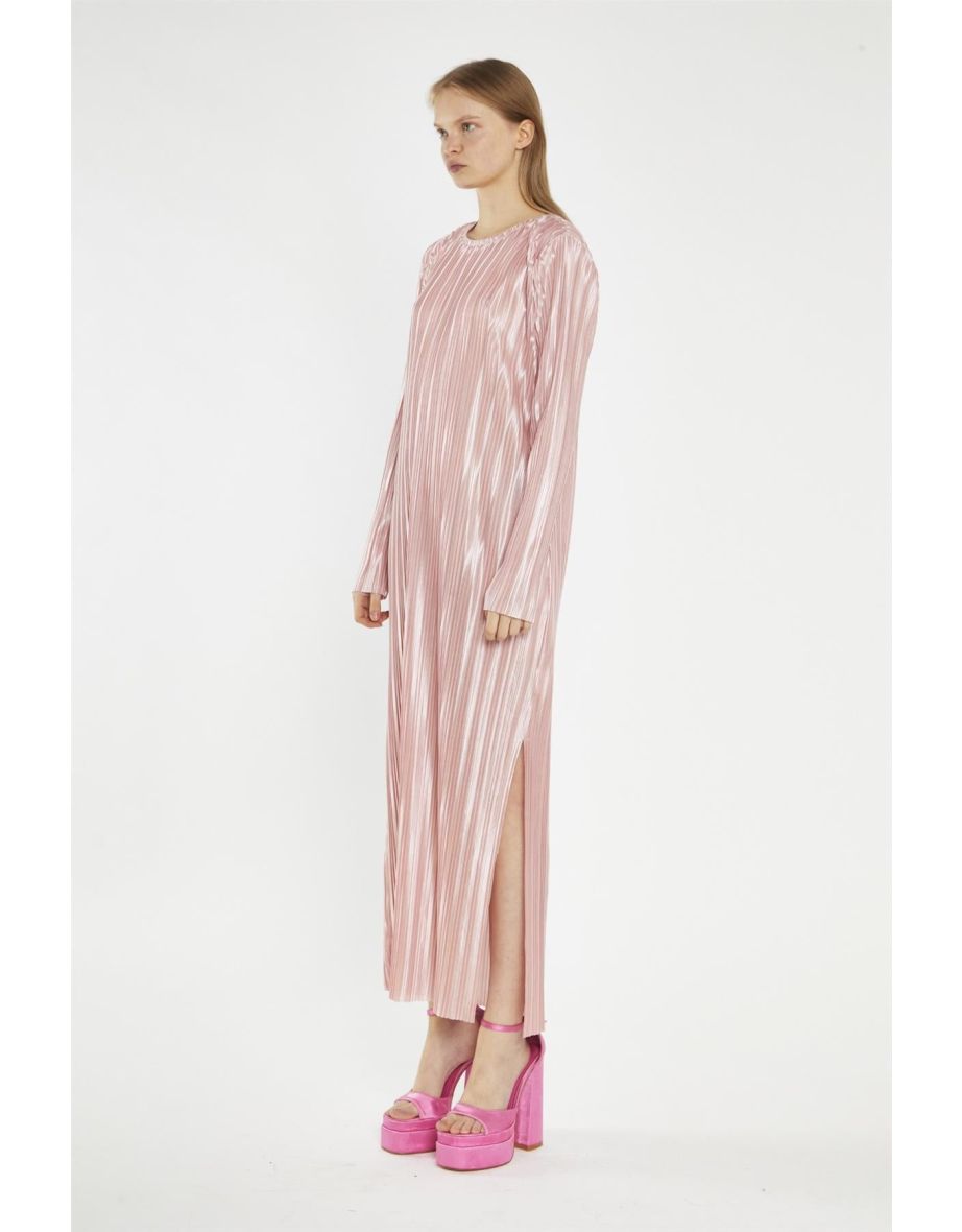 Pink-Plisse Maxi-Dress - 3