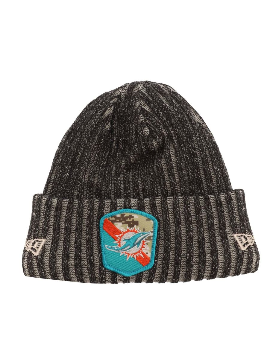 Accessories New Era Miami Dolphins NFL Bobble Knit Hat in Black