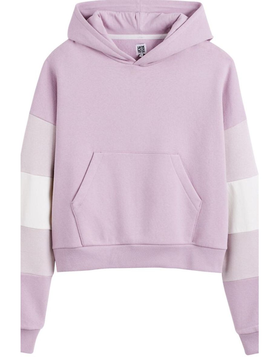 Colour Block Hoodie in Cotton Mix