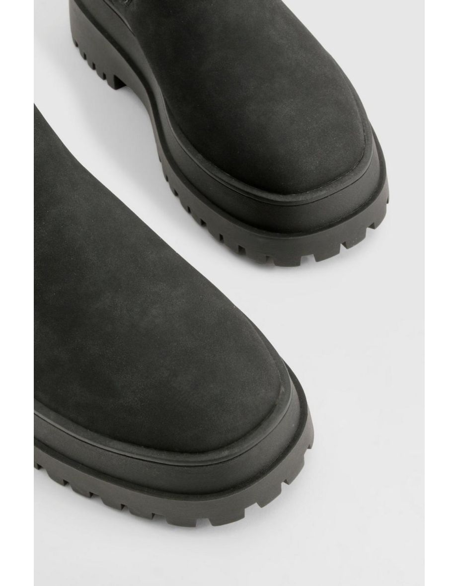 Wide Fit Chunky Elastic Panel Detail Chelsea Boots - black - 3