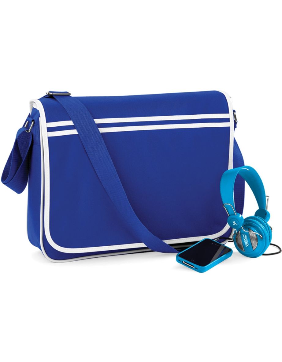 Bagbase Retro Adjustable Messenger Bag (12 Litres) - Bright Royal/White - 1