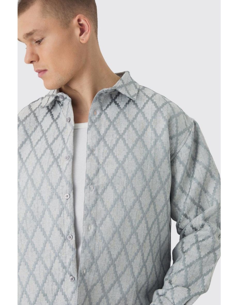 Oversized Jacquard Overshirt - 2