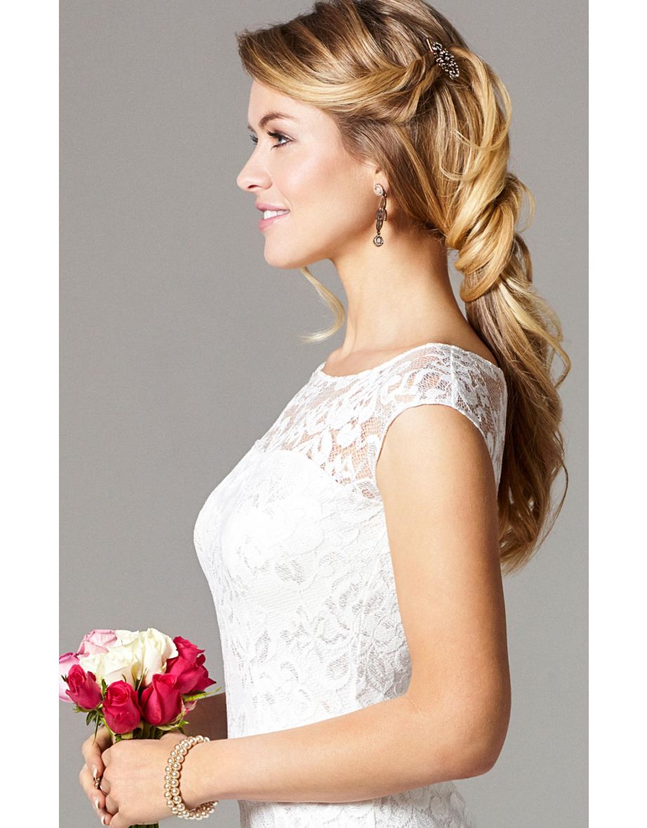 Amber Wedding Dress Short Ivory - 3