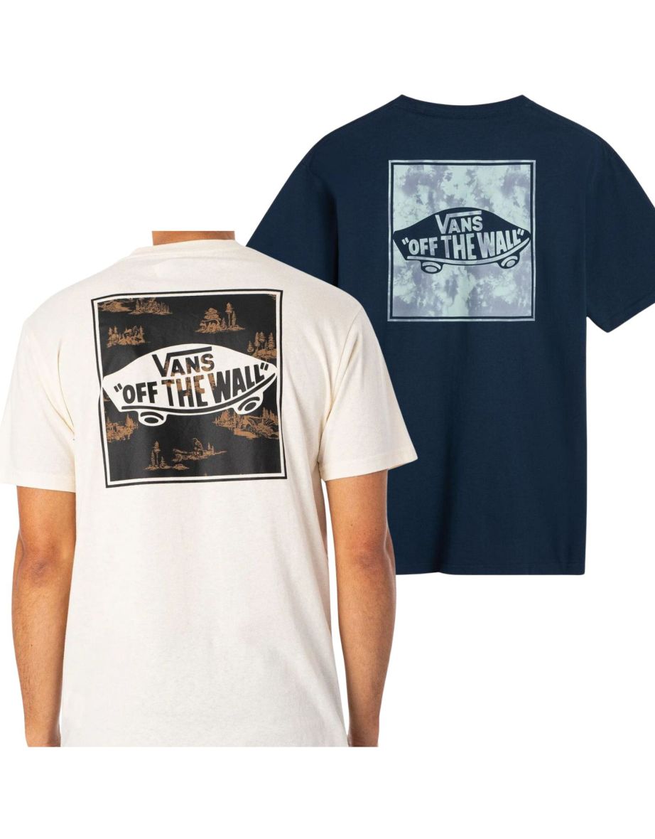 Vans Mens Off the Wall Block Fill Short Sleeve Crew Neck Tee Graphic T-Shirt - 1