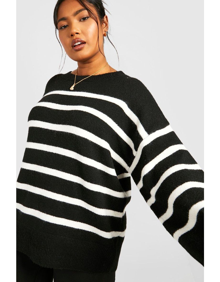 Plus Soft Knit Oversized Jumper - black - 3