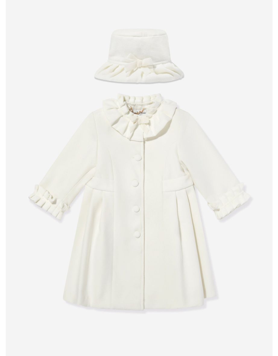 Girls Coat and Hat Set in Ivory