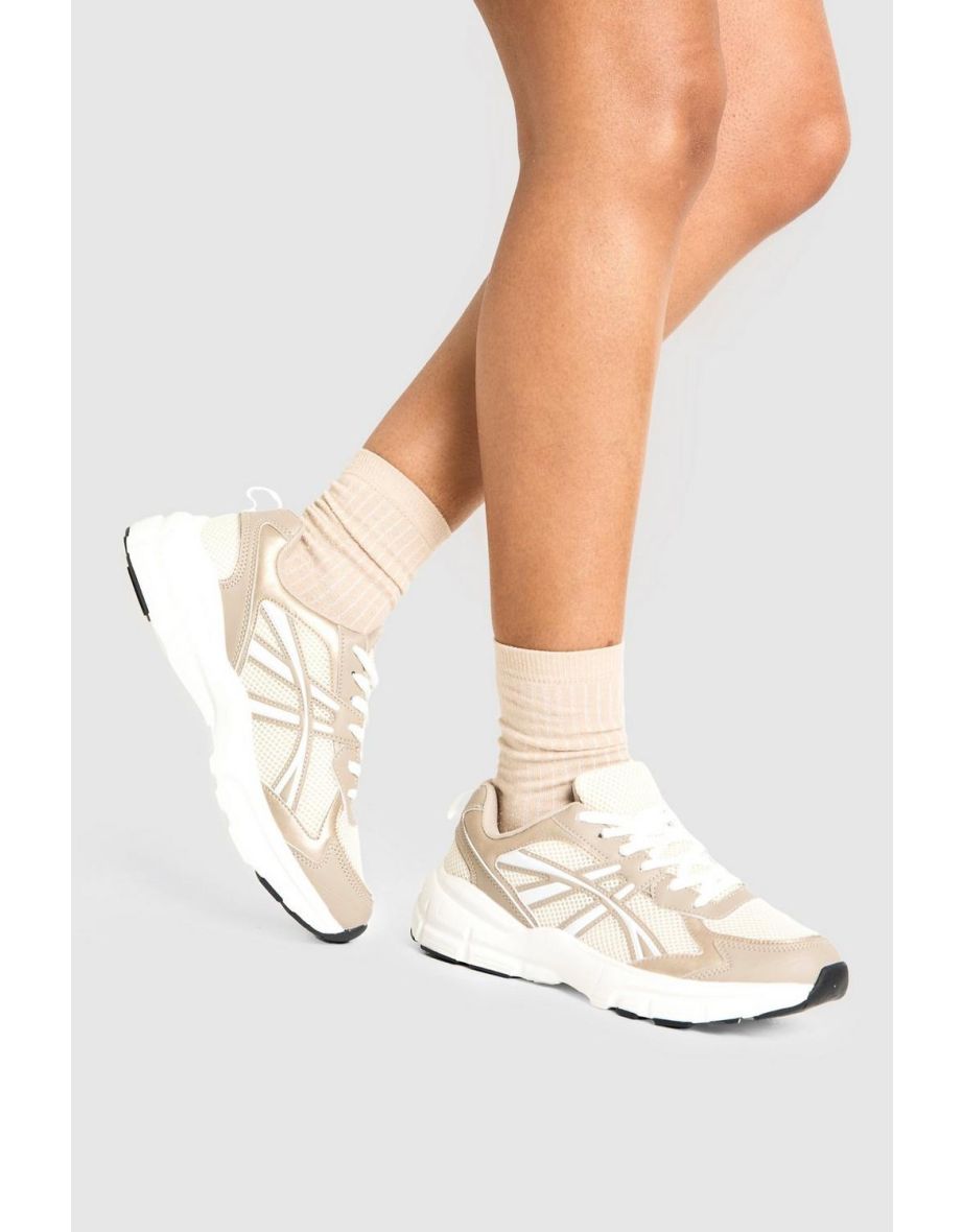 Sports Panelled Chunky Trainers