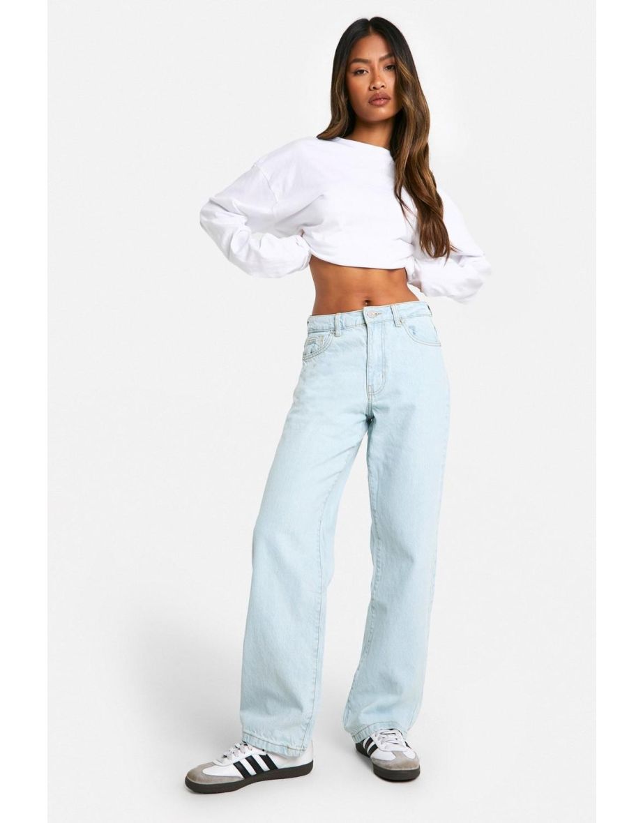 Basics High Waisted Boyfriend Jeans - bleached blue