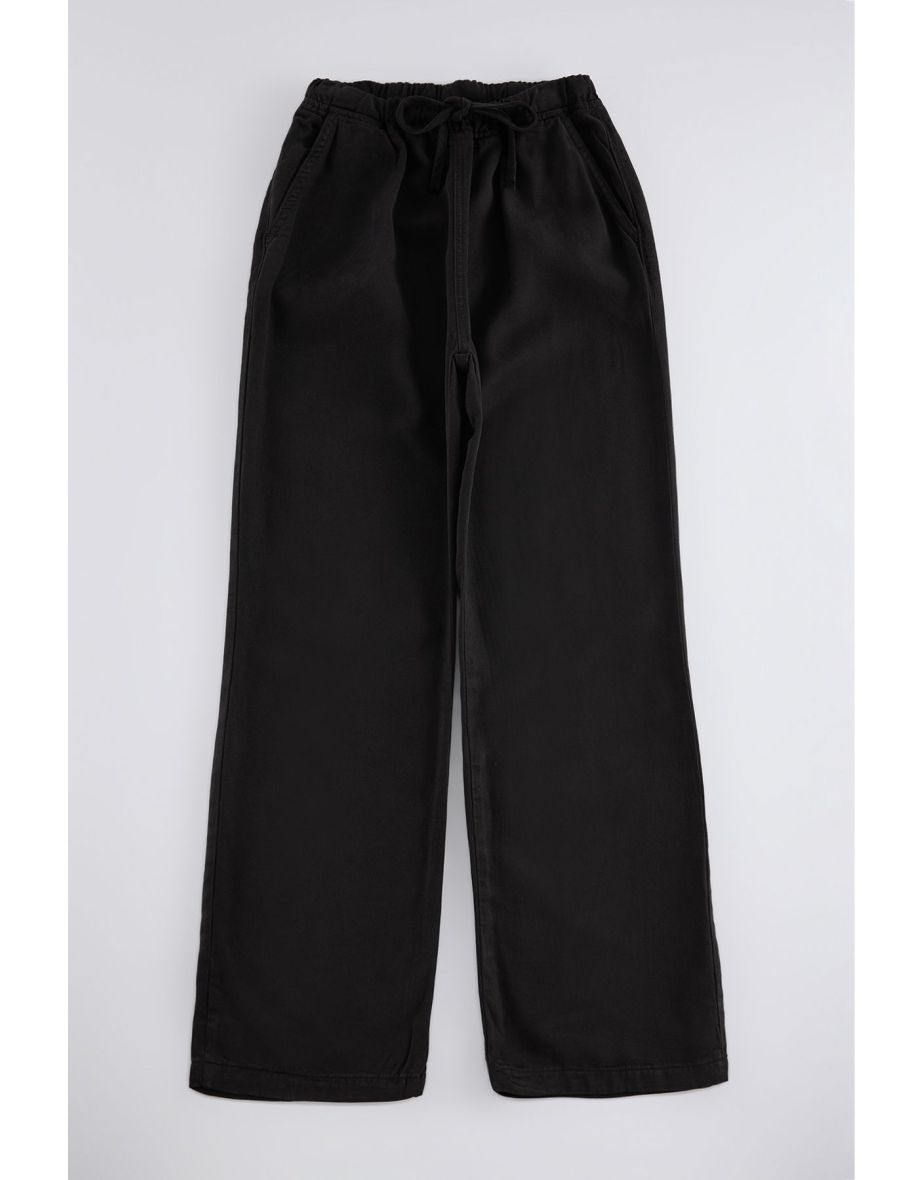 Black 100% Tencel™ High Waist Jeans with Elastic Waist - 6