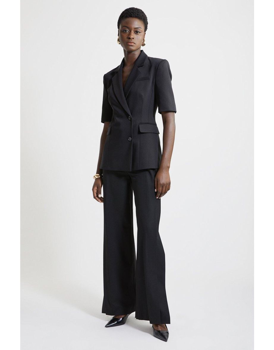 Tailored Short Sleeve Blazer Jacket