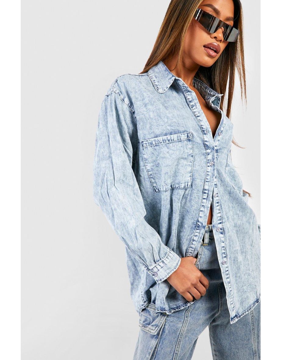 Acid wash denim sales shirt womens