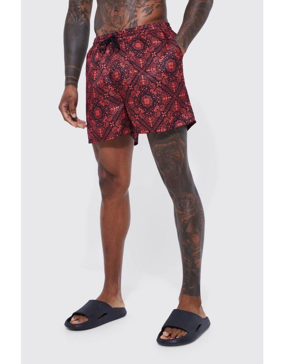 Red bandana hot sale swim shorts