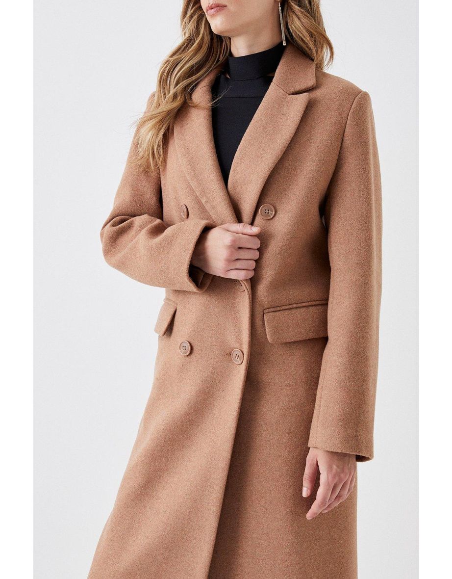 Wool Double Breasted Longline Coat - 3