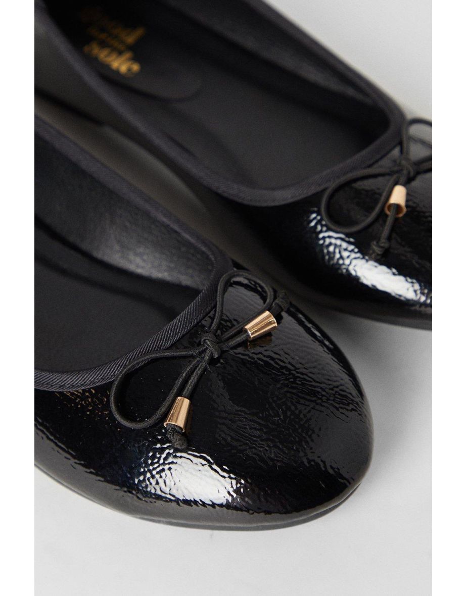 Good For The Sole: Wide Fit Tonya Comfort Bow Detailed Ballerinas - 3
