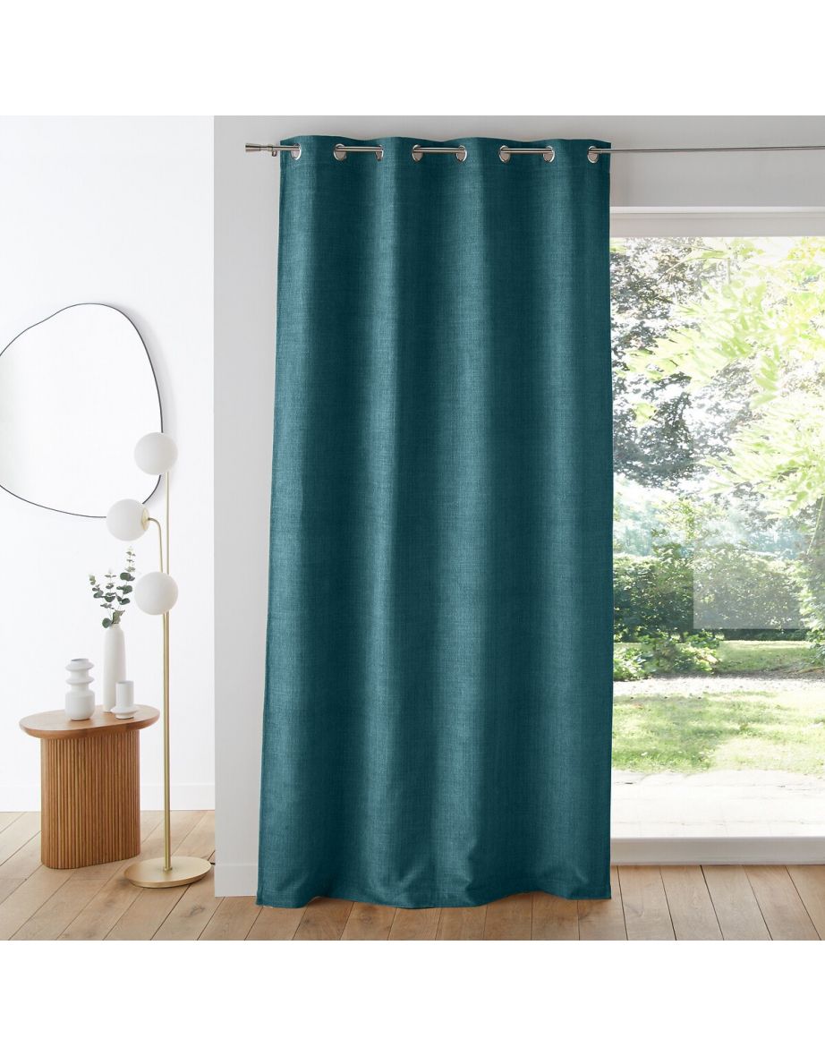 Figuera Single Chenille Effect Eyelet Curtain