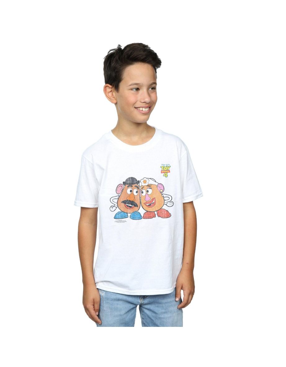 Disney Boys Toy Story 4 Mr And Mrs Potato Head T-Shirt - White