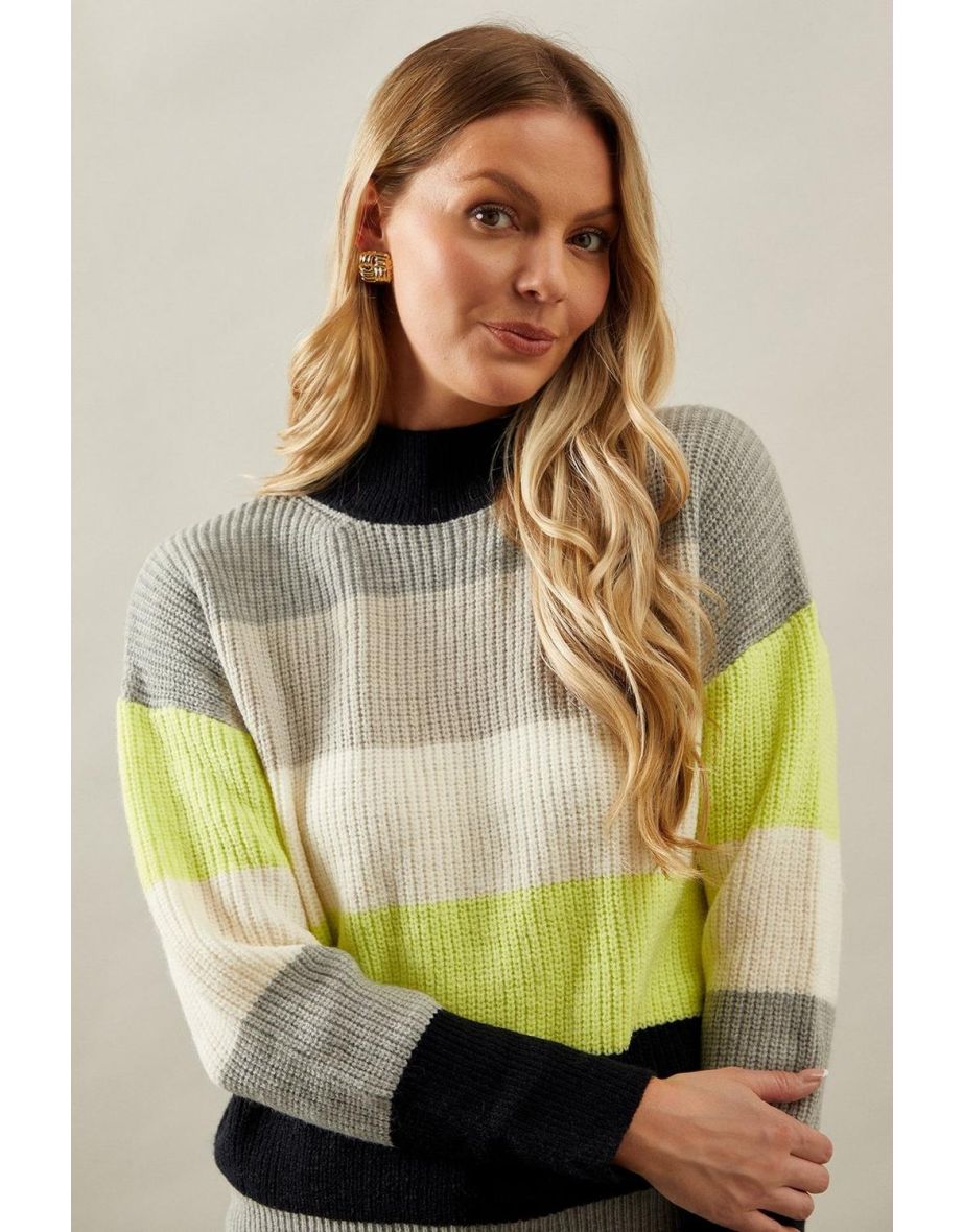 Multi Stripe High Neck Jumper - 3