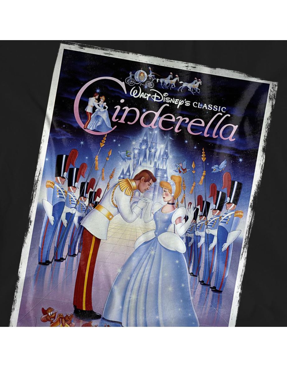 Cinderella Unisex Adult Poster T-Shirt - Black - 3