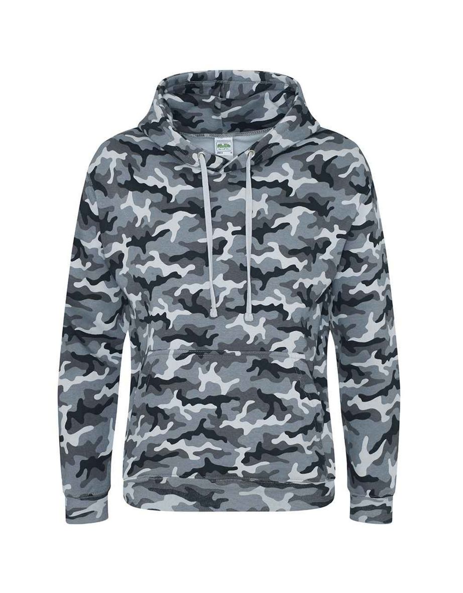 Awdis Mens Camouflage Hoodie - Grey Camo