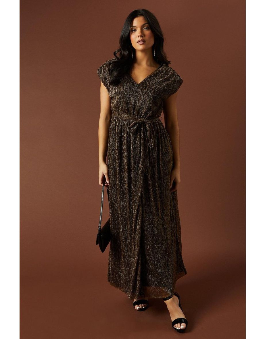 Occasion Plisse Split Maxi Dress
