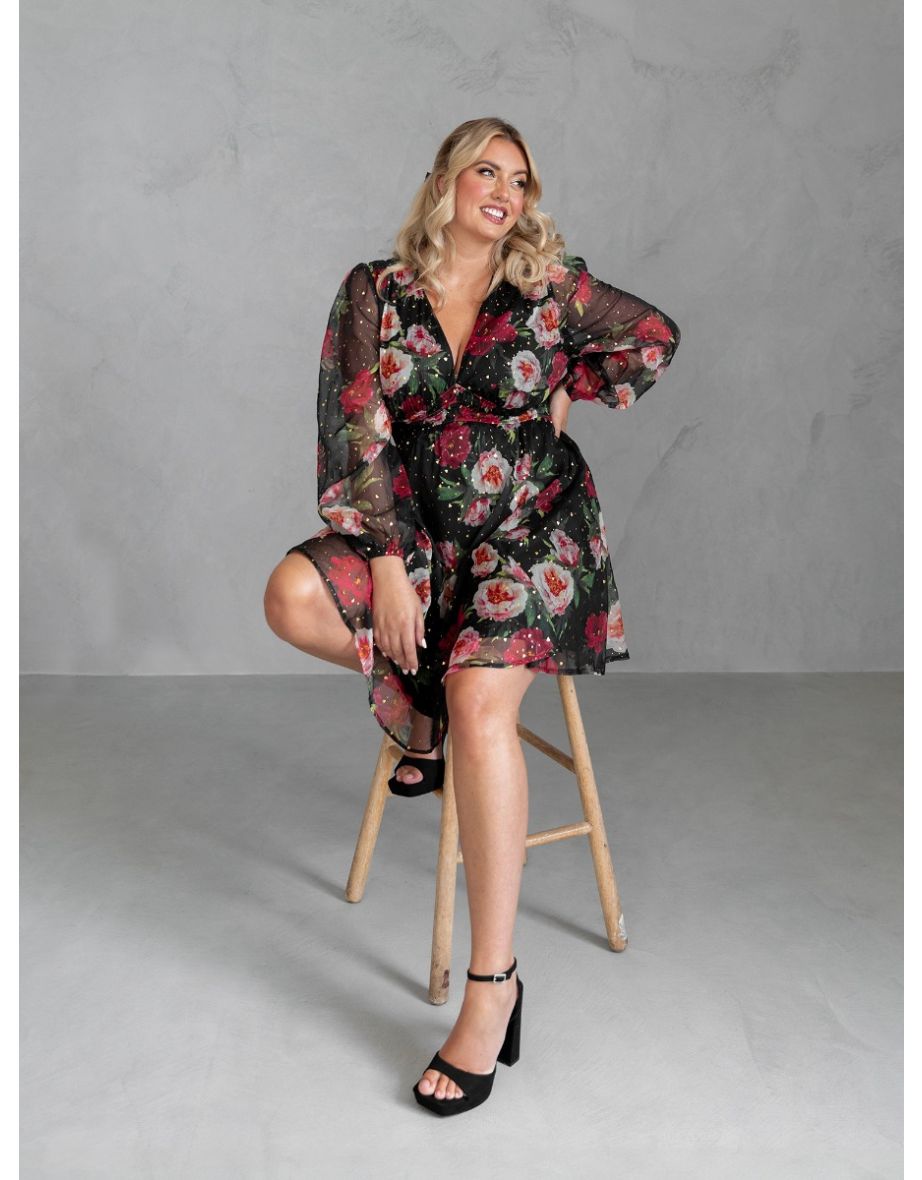 Lovedrobe Floral Long Sleeve Mini Dress - 5