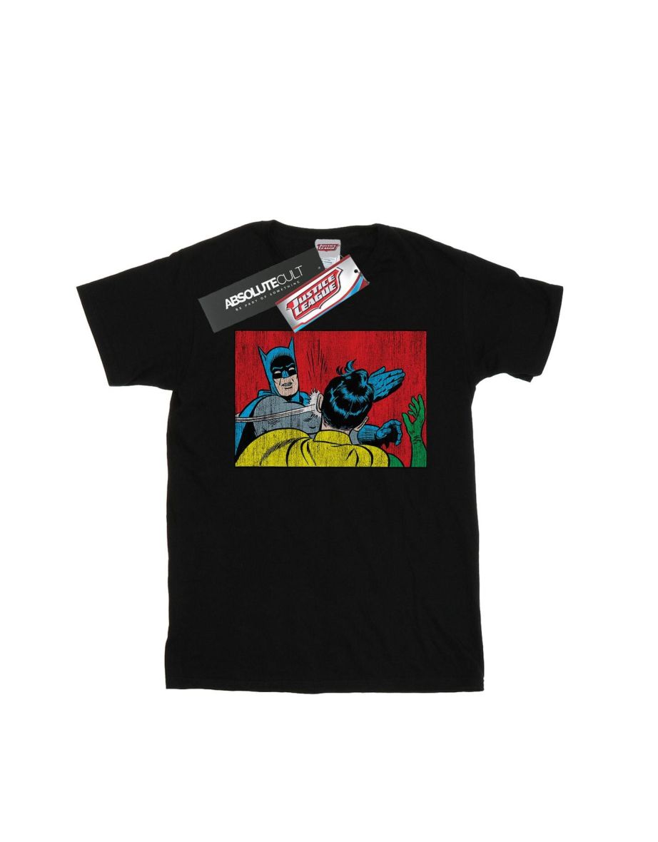 DC Comics Mens Batman Robin Slap T-Shirt - Black - 1