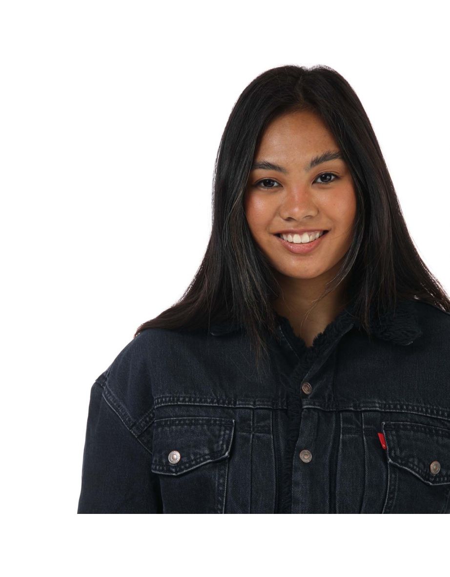 Women's Levis Heritage Sherpa Trucker Jacket in Blue - 5