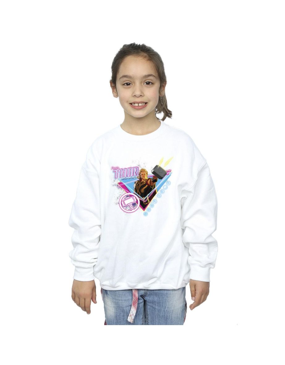 Marvel Girls What If Party Thor Alt Sweatshirt - White