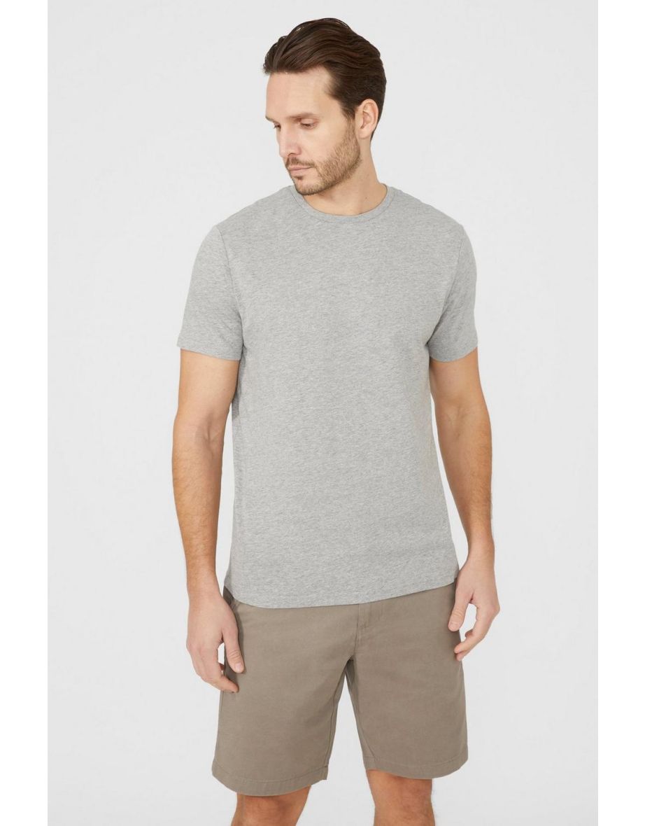 Cotton Crew Neck T-shirt - grey marl