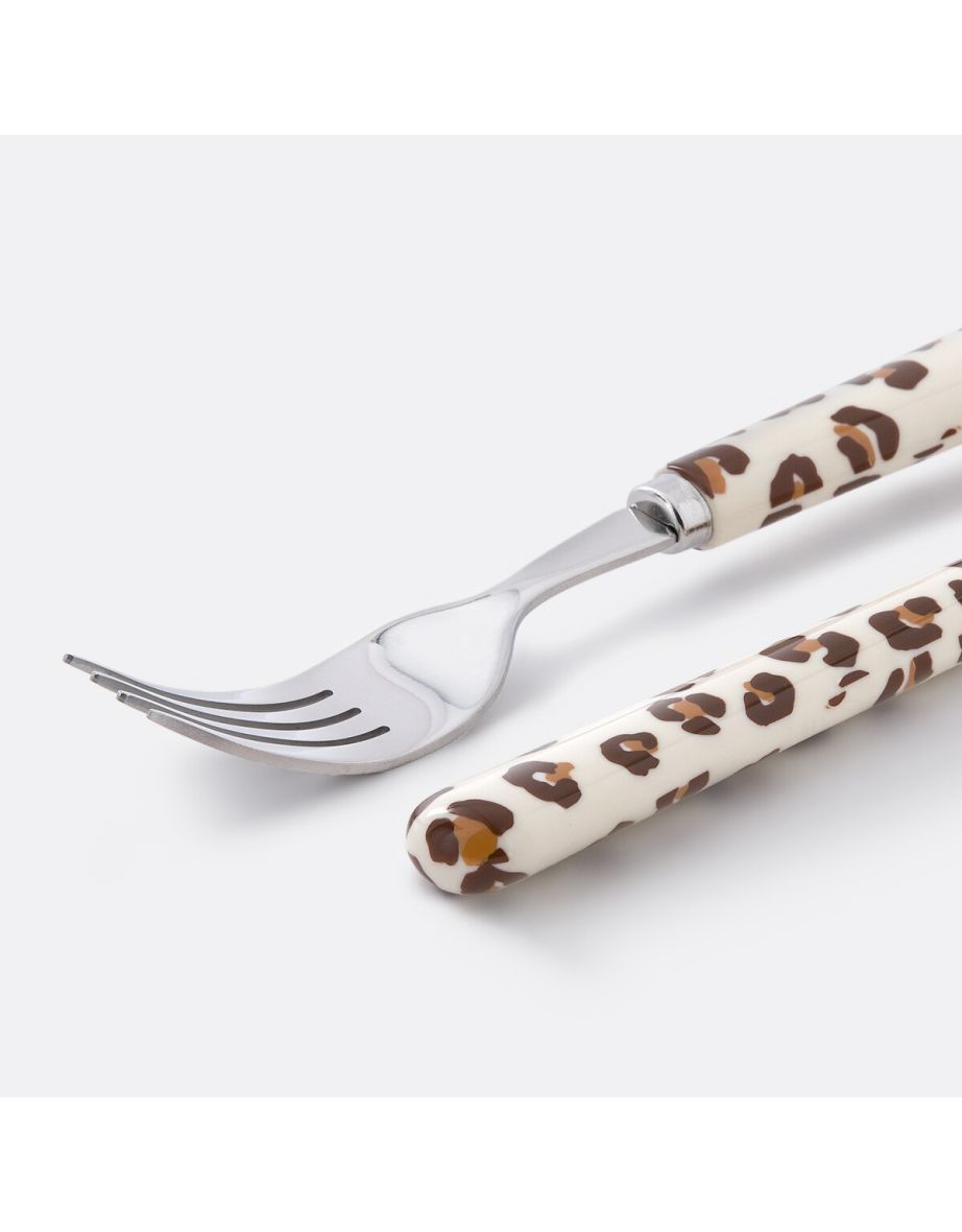Azhar 24-Piece Cutlery Set with Leopard Print Handles - 2
