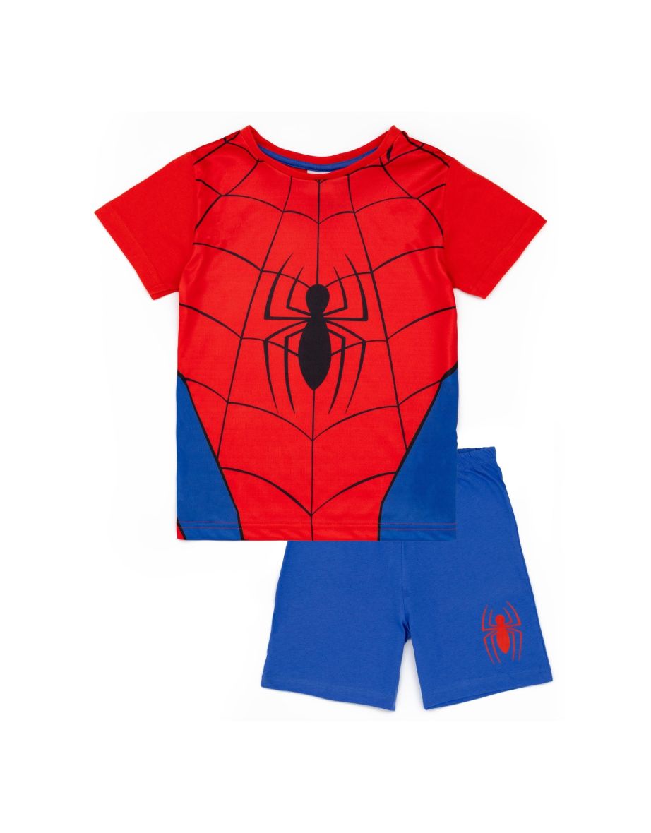 Spider-Man Boys Logo Short Pyjama Set - Blue/Red