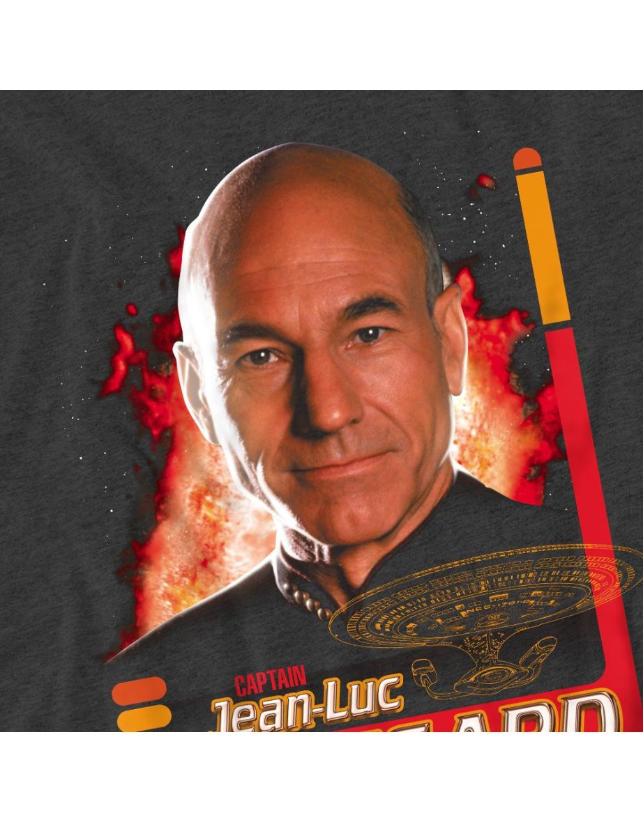 Star Trek Unisex Adult Jean-Luc Picard T-Shirt - Charcoal - 3