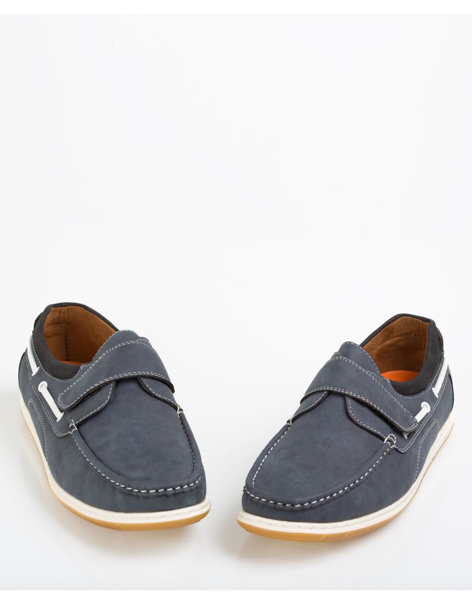 Contrast Sole Velcro Strap Boat Shoes - 4