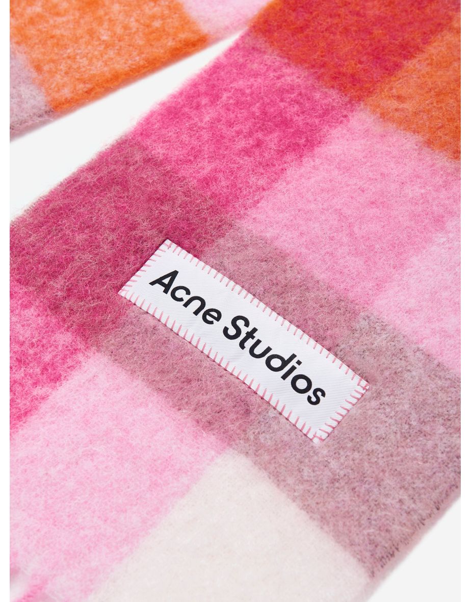 Acne Studios Kids Checked Wool Scarf in Multicolour - 3
