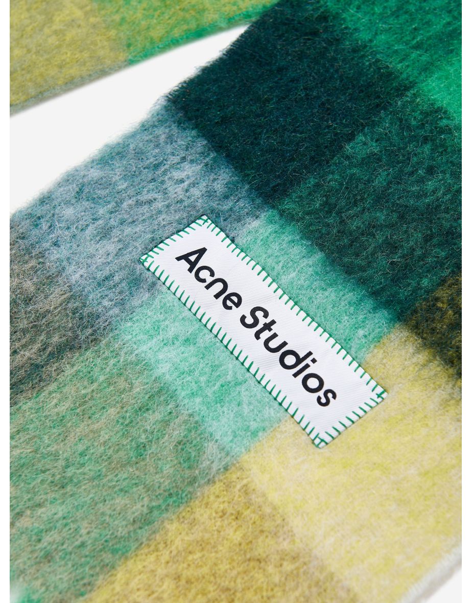 Acne Studios Kids Checked Wool Scarf in Multicolour - 3
