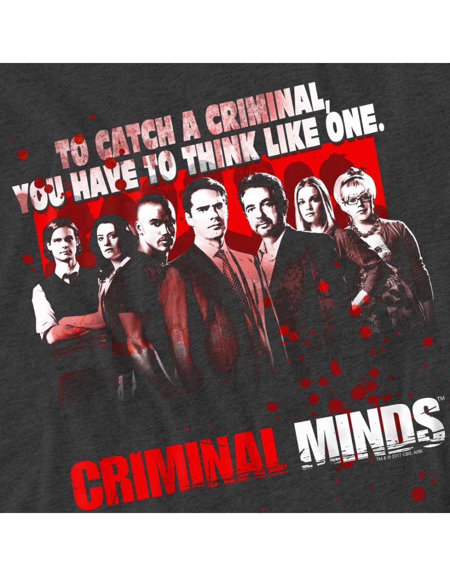 Criminal Minds Unisex Adult Think Like One T-Shirt - Charcoal - 3