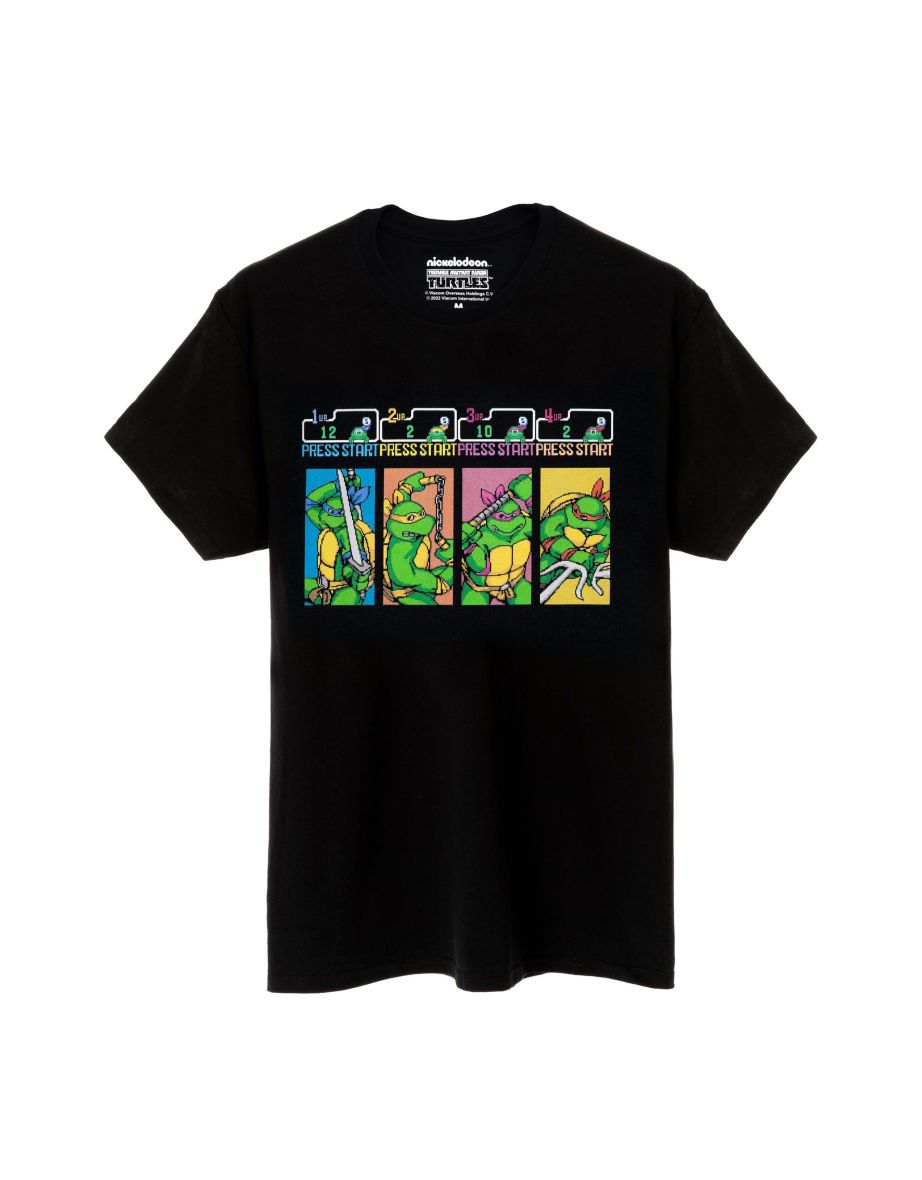 Teenage Mutant Ninja Turtles Mens Press Start Arcade Game T-Shirt - Black