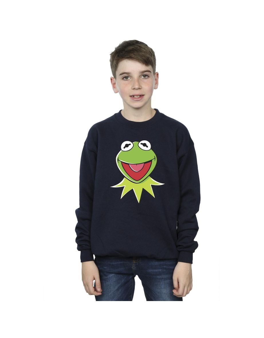 Disney Boys Muppets Kermit Head Sweatshirt - Navy Blue