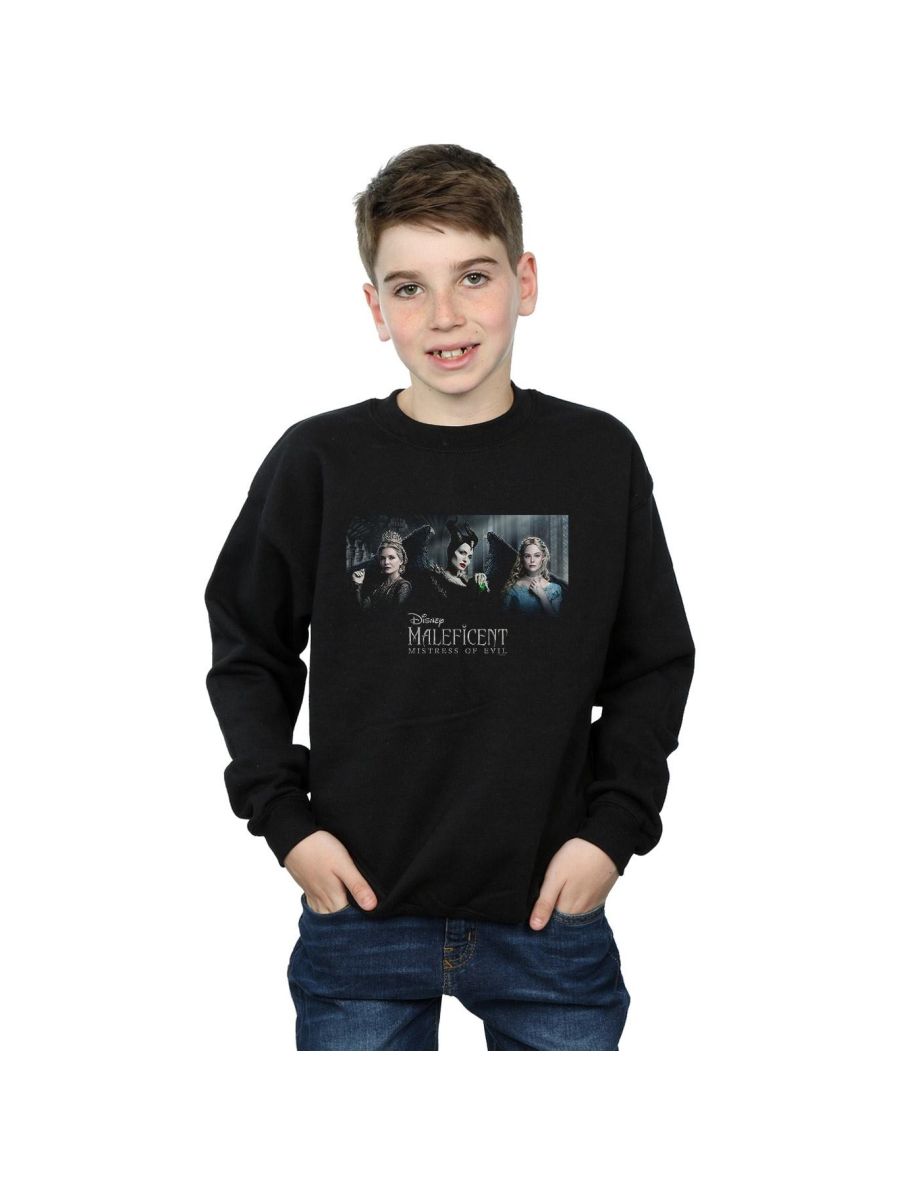 Disney Boys Maleficent Mistress Of Evil Character Poster Sweatshirt - Black