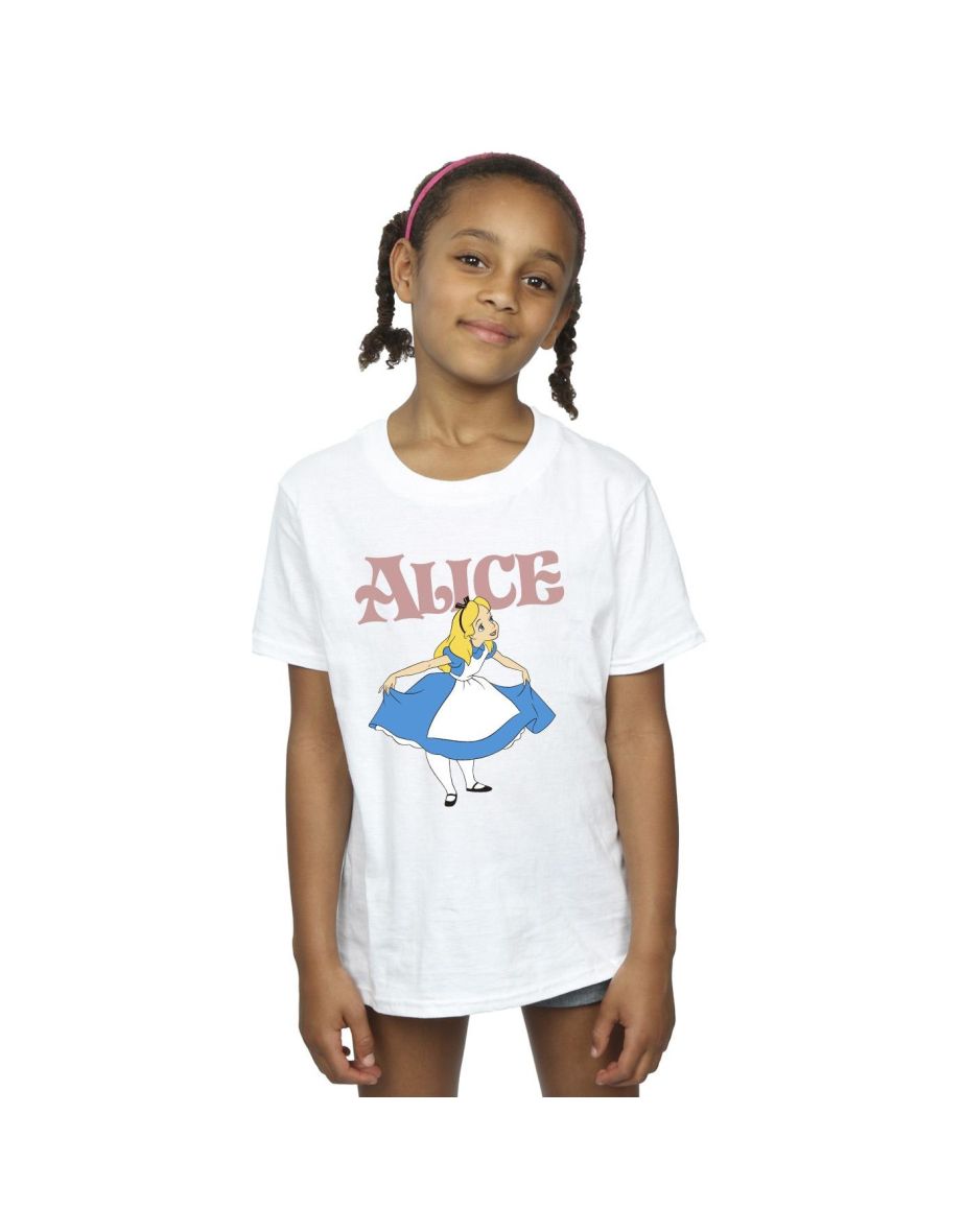 Disney Girls Alice In Wonderland Take A Bow Cotton T-Shirt - White